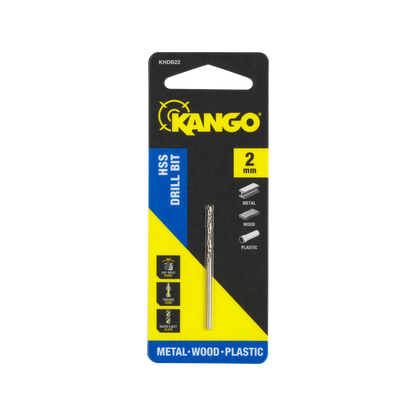 Kango 2mm HSS Drill Bit - Precision, Durability, 135° Split Point, Rapid Eject Flute