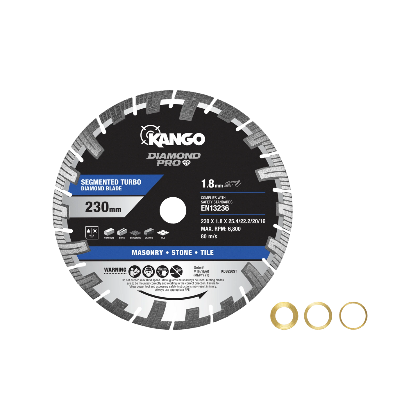 Kango 230mm Segmented Turbo Diamond Saw Blade - Fast, Clean Cuts on Concrete & Stone