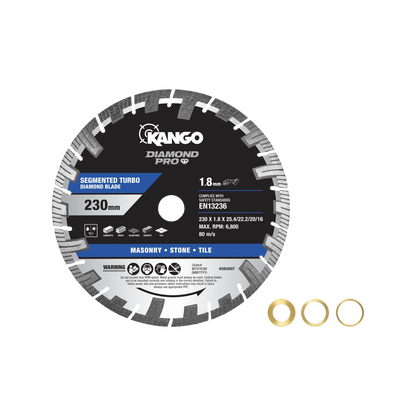 Kango 230mm Segmented Turbo Diamond Saw Blade - Fast, Clean Cuts on Concrete & Stone