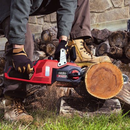 Ozito PXC 18V Brushless Chainsaw 300mm Cordless, Tool-Free Tension, Safety Brake