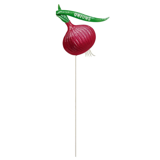 Decorative Onion Vegetable Stake - Steel, Hand-Painted, 500mm Height, Garden Marker