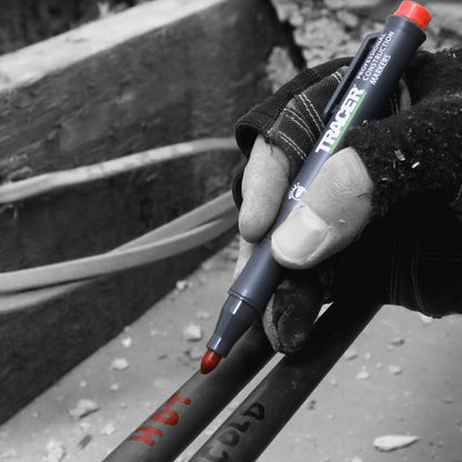 Tracer Clog Free Marker Red - Durable, Versatile, Dust-Resistant, with Holster Clip