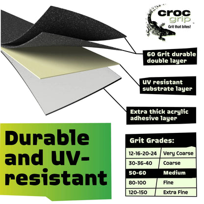 Croc Grip Black Anti-Slip Steps 3 Pcs, P5 Rated, Indoor/Outdoor, Water-Resistant, 300mm x 65mm