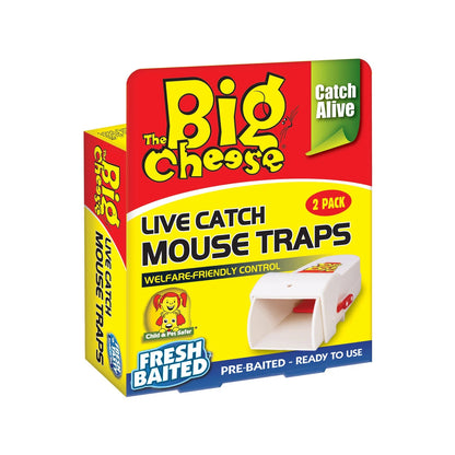 The Big Cheese Humane Live Catch Mouse Trap 2 Pack - Indoor/Outdoor, Eco-Friendly