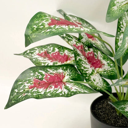 UN-REAL Artificial Purple Caladium 40cm - Lifelike Indoor Decor, Maintenance-Free