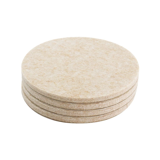 Surface Gard 76mm Beige Round Felt Floor Protectors - 4 Pack, Self-Adhesive, Noise Reduction