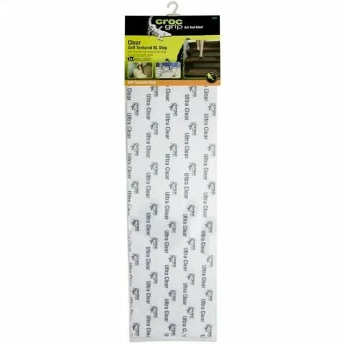 Croc Grip Clear Soft Textured XL Step 500mm x 150mm - Anti-Slip, Durable, Indoor/Outdoor