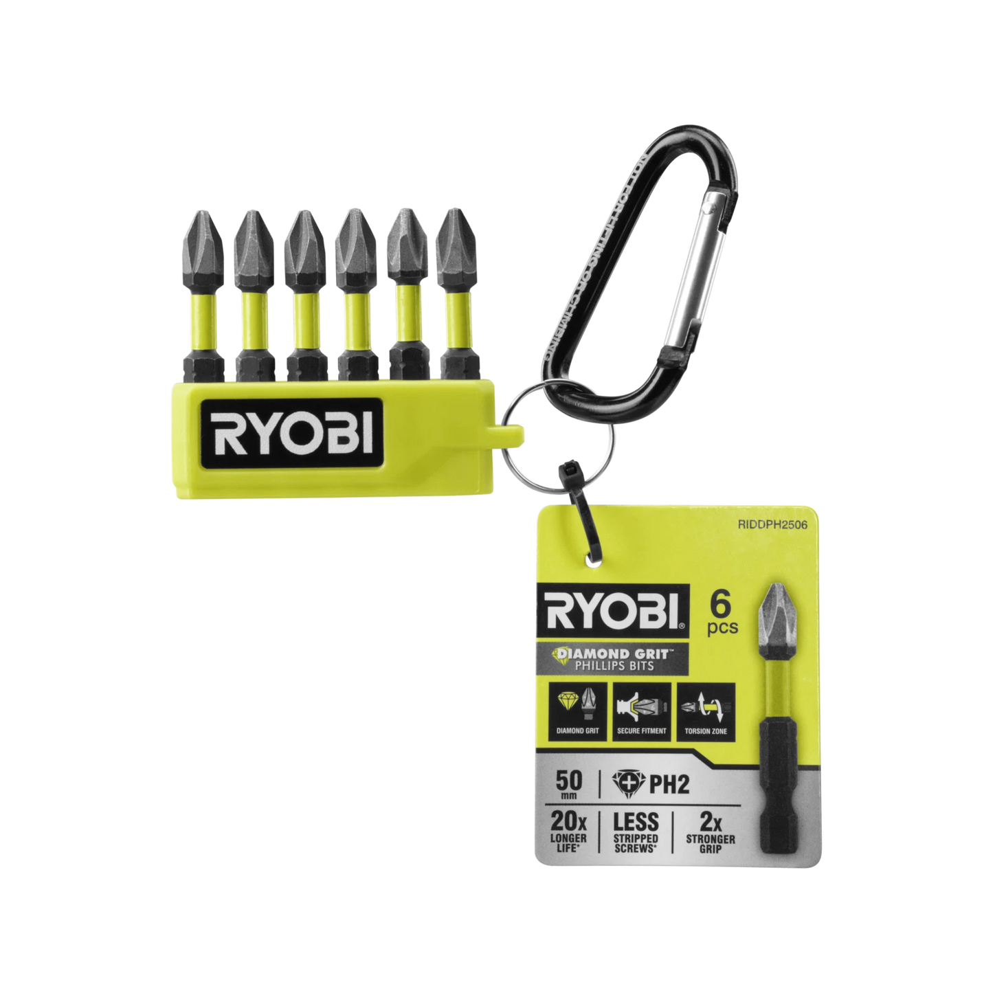 Ryobi 50mm PH2 Impact Diamond Bit Set, 6-Piece, Durable & High-Performance