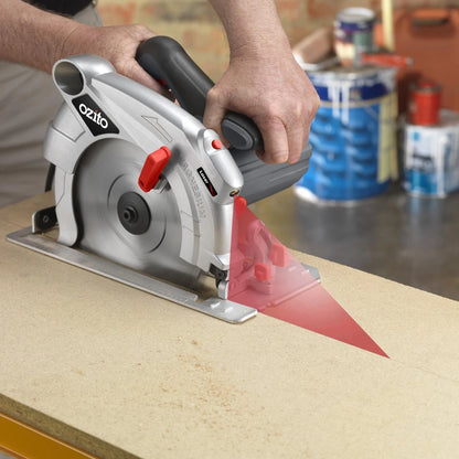 Ozito 2000W 235mm Corded Circular Saw with Laser Guide and Magnesium Safety Guard