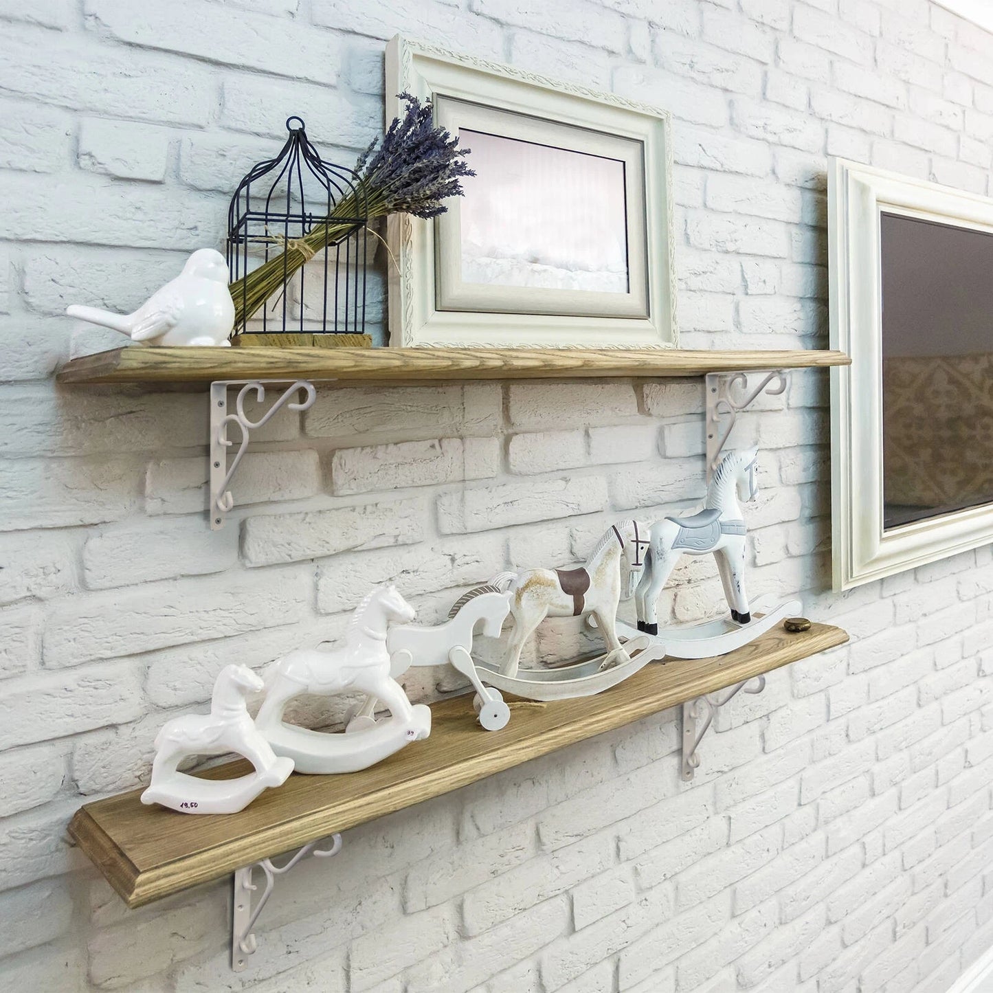 Carinya Heavy Duty 250x200mm White Scroll Bracket, 200kg Load, Indoor/Outdoor Use