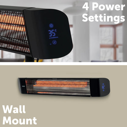 Arlec 2400W Black Infrared Heater, Multiple Settings, IP65, Remote Control