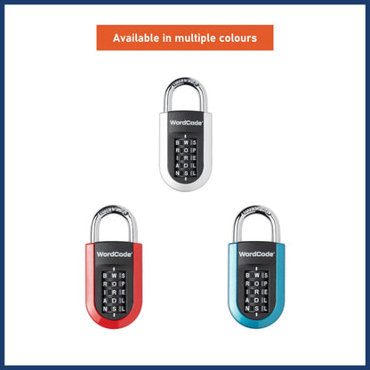 Wordcode Vertilock 5 Dial Combination Padlock, Word-Based Code, Hardened Steel Shackle