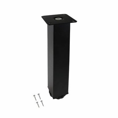 Adoored Black Adjustable Steel Square Table Leg 40x40x230mm - Modern Design, Easy Install