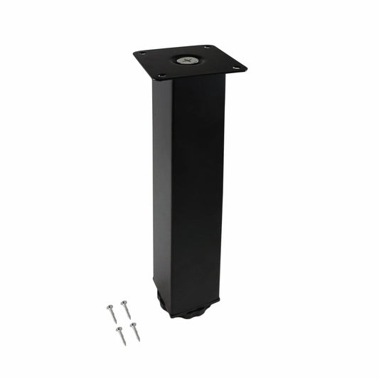 Adoored Black Adjustable Steel Square Table Leg 40x40x230mm - Modern Design, Easy Install