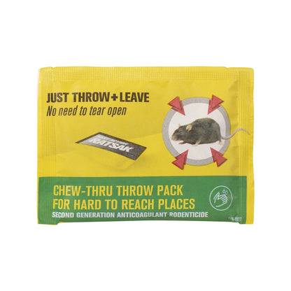 Ratsak 100g Fast Action Rodent Control Throw Packs - 5 x 20g, Fast-Acting, Safe for Kids & Pets