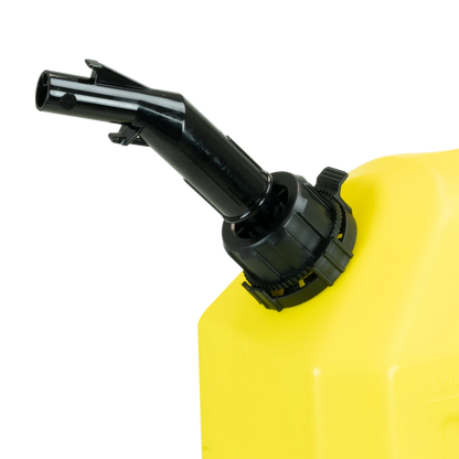 Ultimate 20L Yellow Plastic Fuel Can with Safety Nozzle & Self-Venting Spout