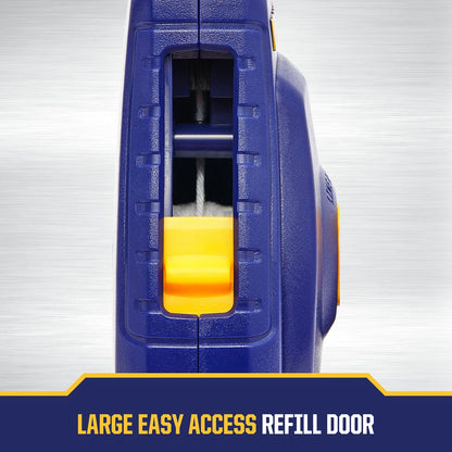 IRWIN Chalk Reel 30M with Fast Rewind, Anti-Jam Spool, Blue Chalk & Line Level