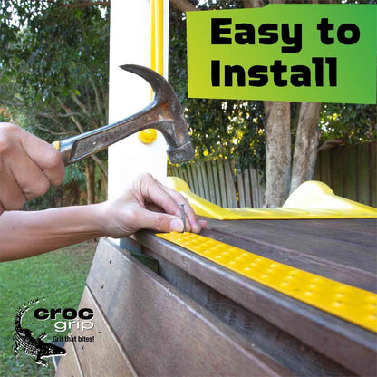 Croc Grip Yellow Aluminium Tread 45mm x 755mm, Durable Slip-Resistant High-Visibility