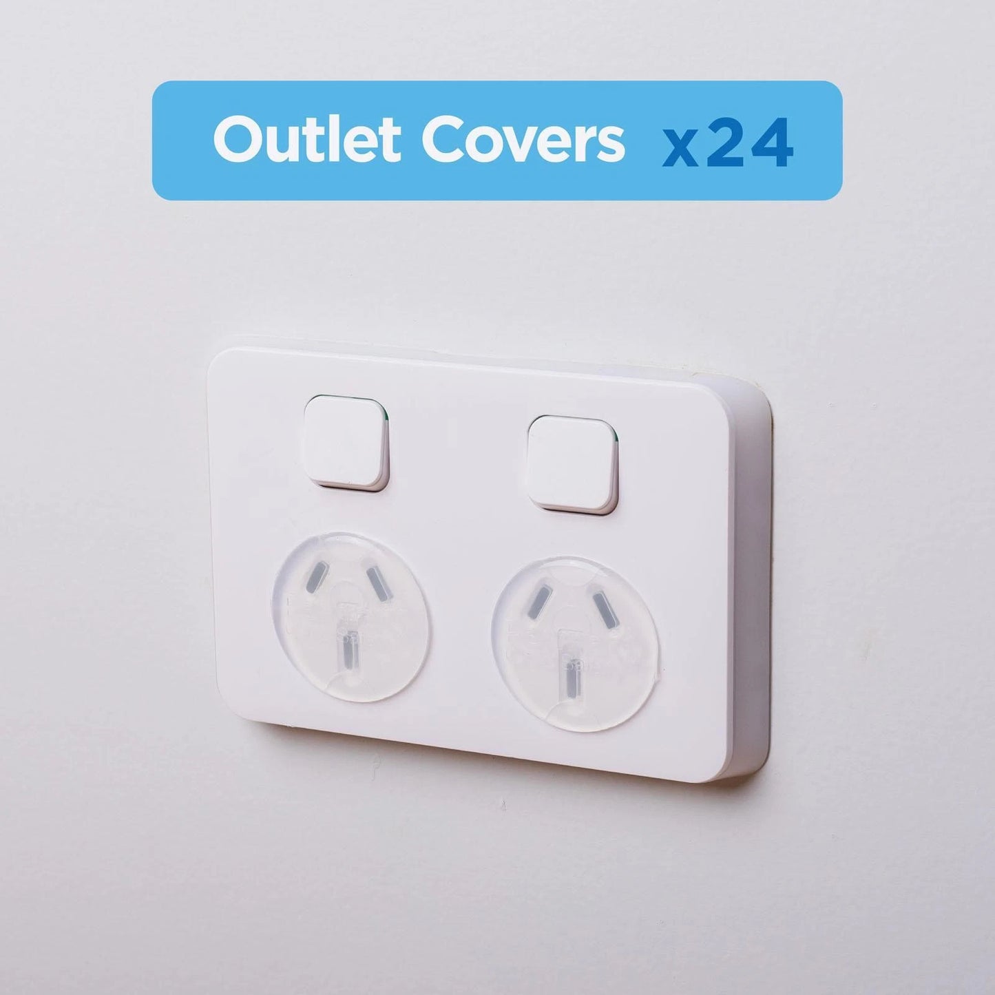 Perma Child Safety Outlet Covers 24 Pack, Clear, Childproof, Easy Non-Adhesive Mounting