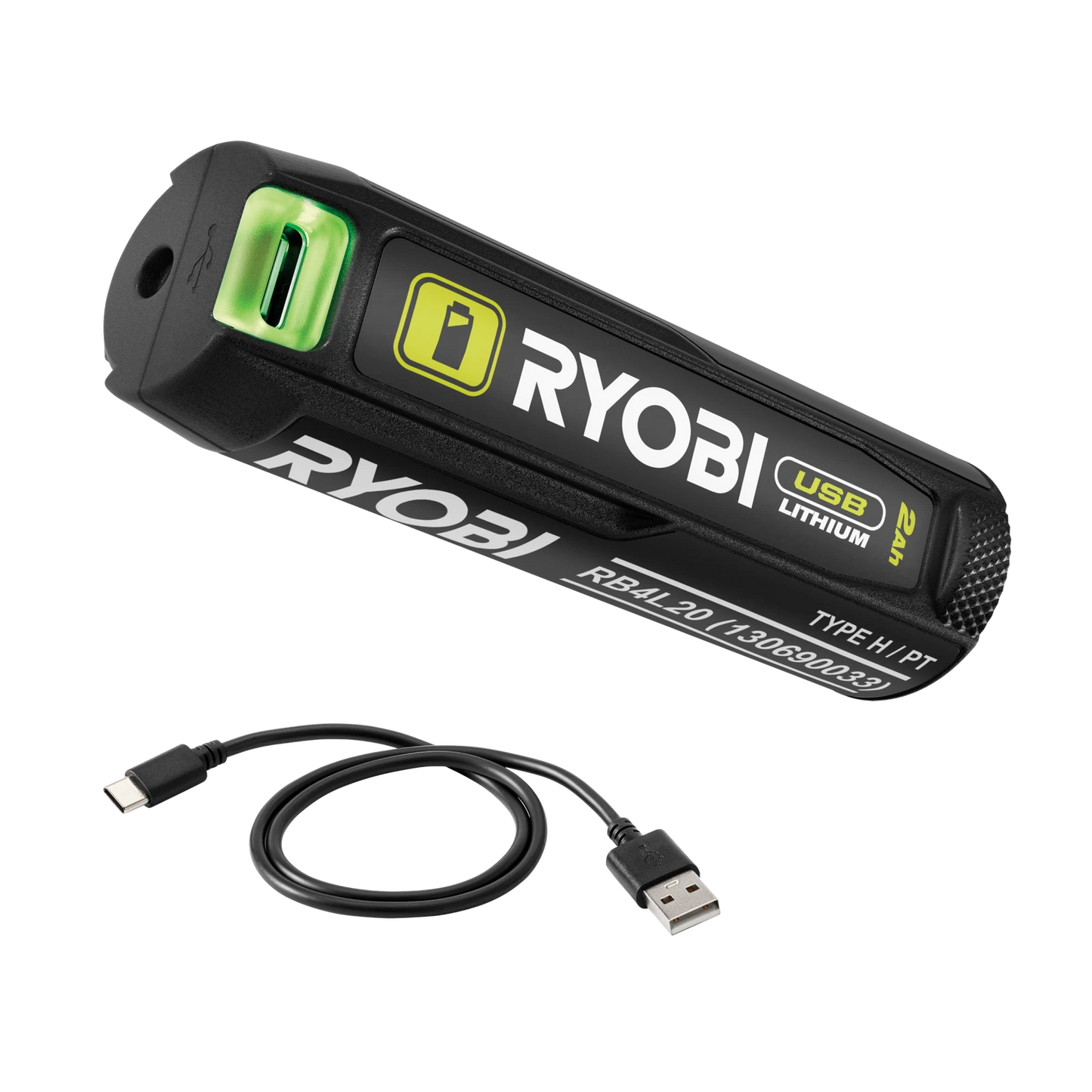Ryobi USB 2.0Ah Battery Power Bank with LED Gauge & USB-C Cable