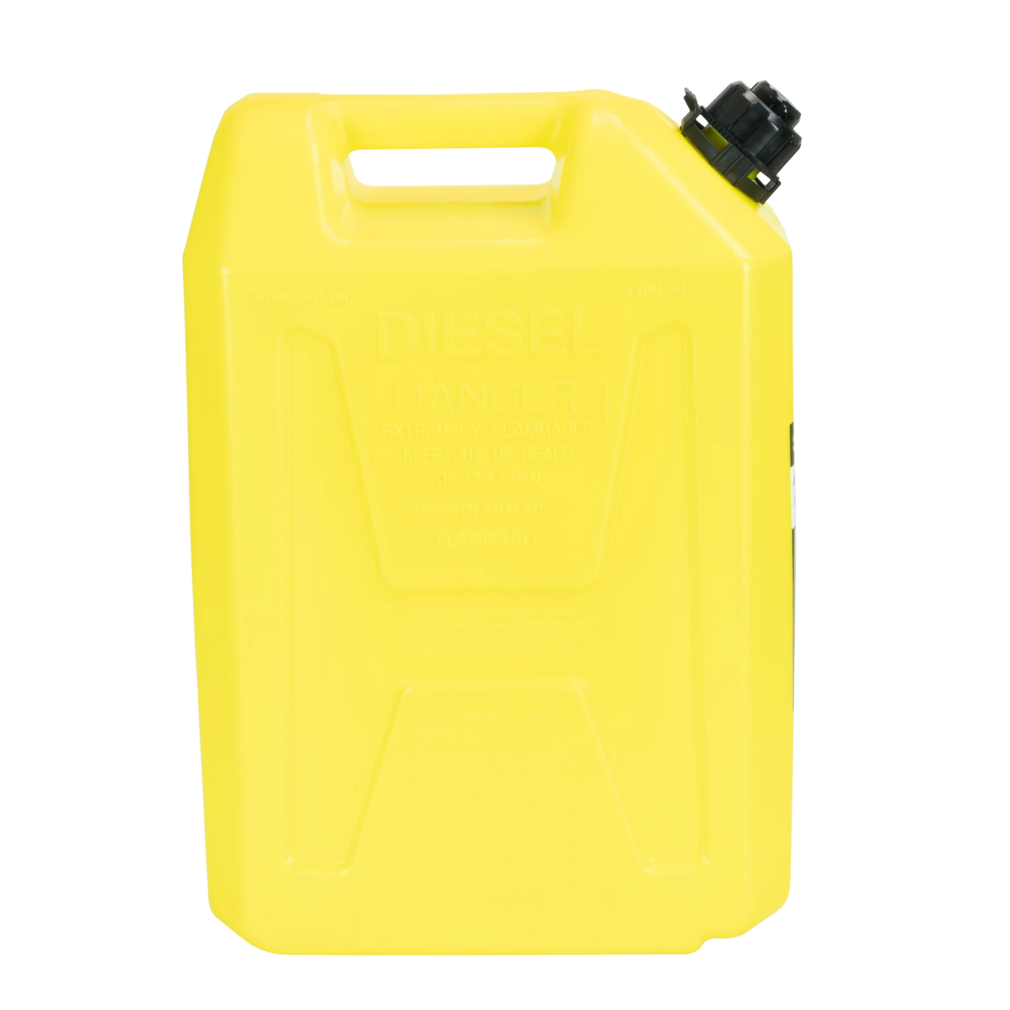 Ultimate 20L Yellow Plastic Fuel Can with Safety Nozzle & Self-Venting Spout