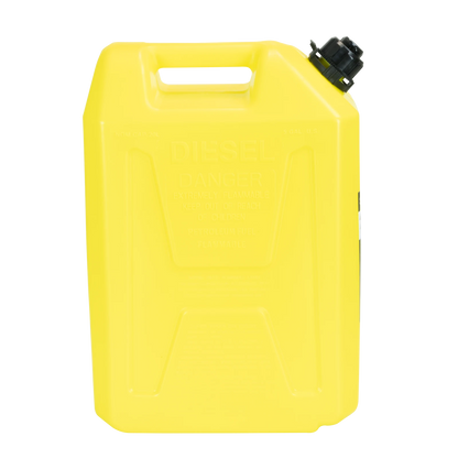 Ultimate 20L Yellow Plastic Fuel Can with Safety Nozzle & Self-Venting Spout
