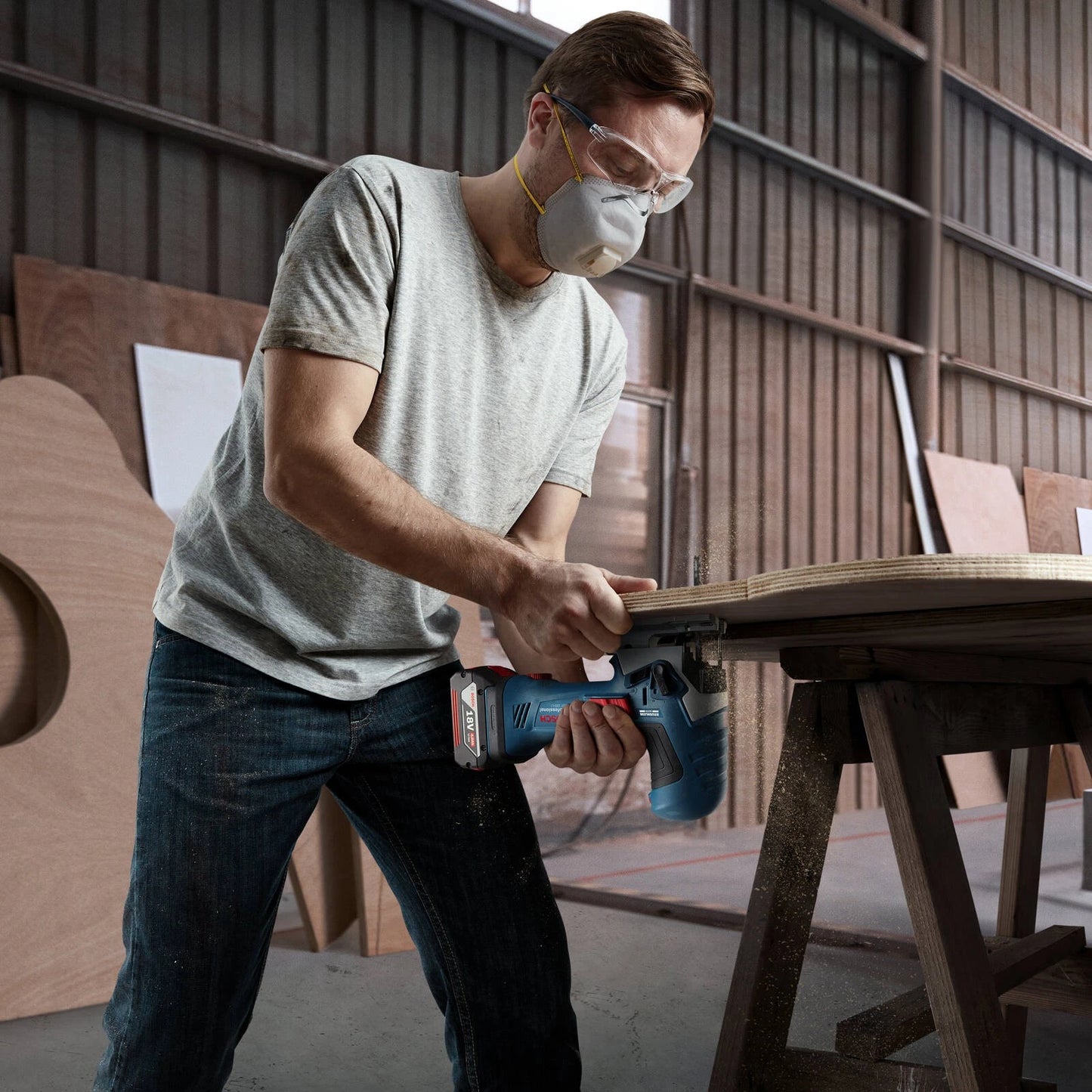 Bosch 18V Professional Jigsaw Skin Only, Brushless Motor, SDS Blade Holder, LED Light