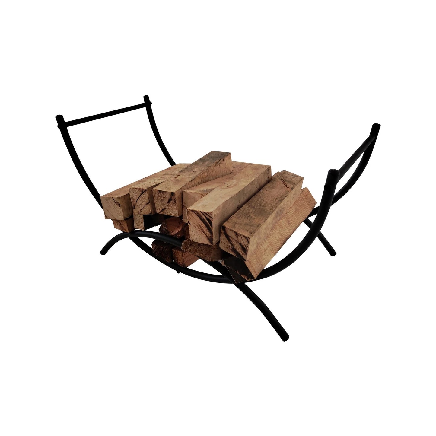 Jumbuck 100kg Curved Steel Firewood Rack, Indoor/Outdoor, Rust-Resistant, Portable