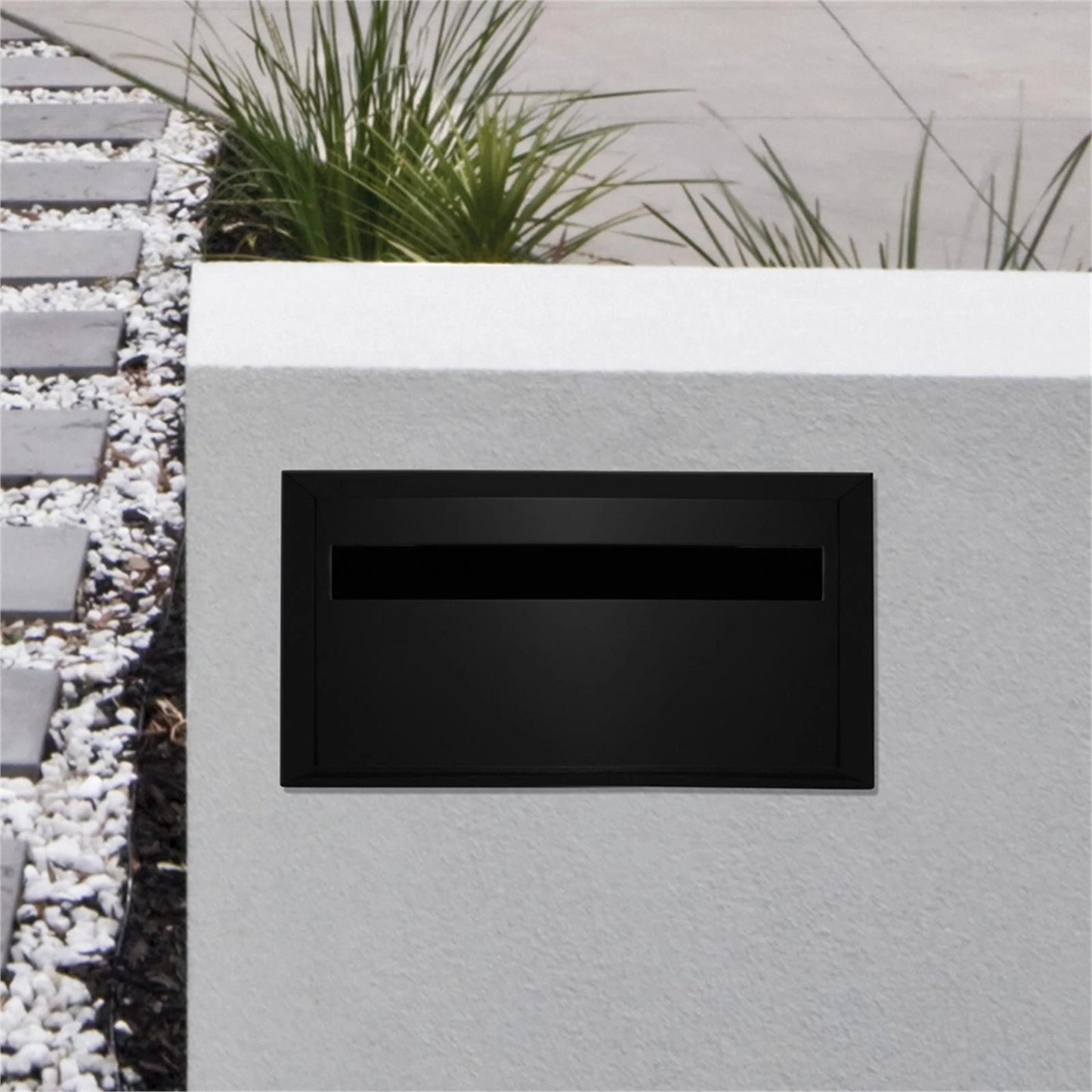 Sandleford 350mm Black Aluminum A4 Rear Open Lockable Letterbox