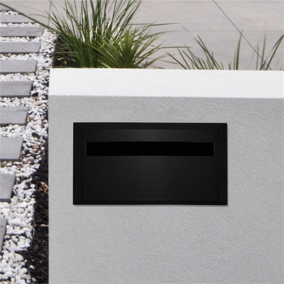 Sandleford 350mm Black Aluminum A4 Rear Open Lockable Letterbox