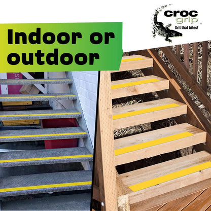 Croc Grip Yellow Anti-Slip Tape 5m x 50mm, P5 Slip Rating, Indoor/Outdoor, Chemical & Water Resistant