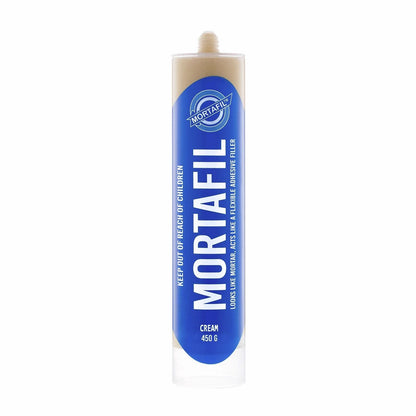 Mortafil 450g Cream Mortar - Flexible, Water-Resistant Adhesive Filler for Interior & Exterior Use