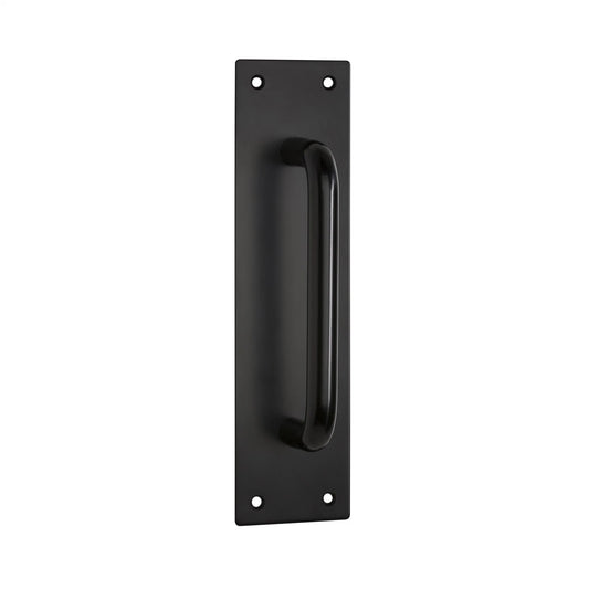 Lemaar Black D-Pull Plate 200mm x 50mm DDA Compliant Stainless Steel Door Handle