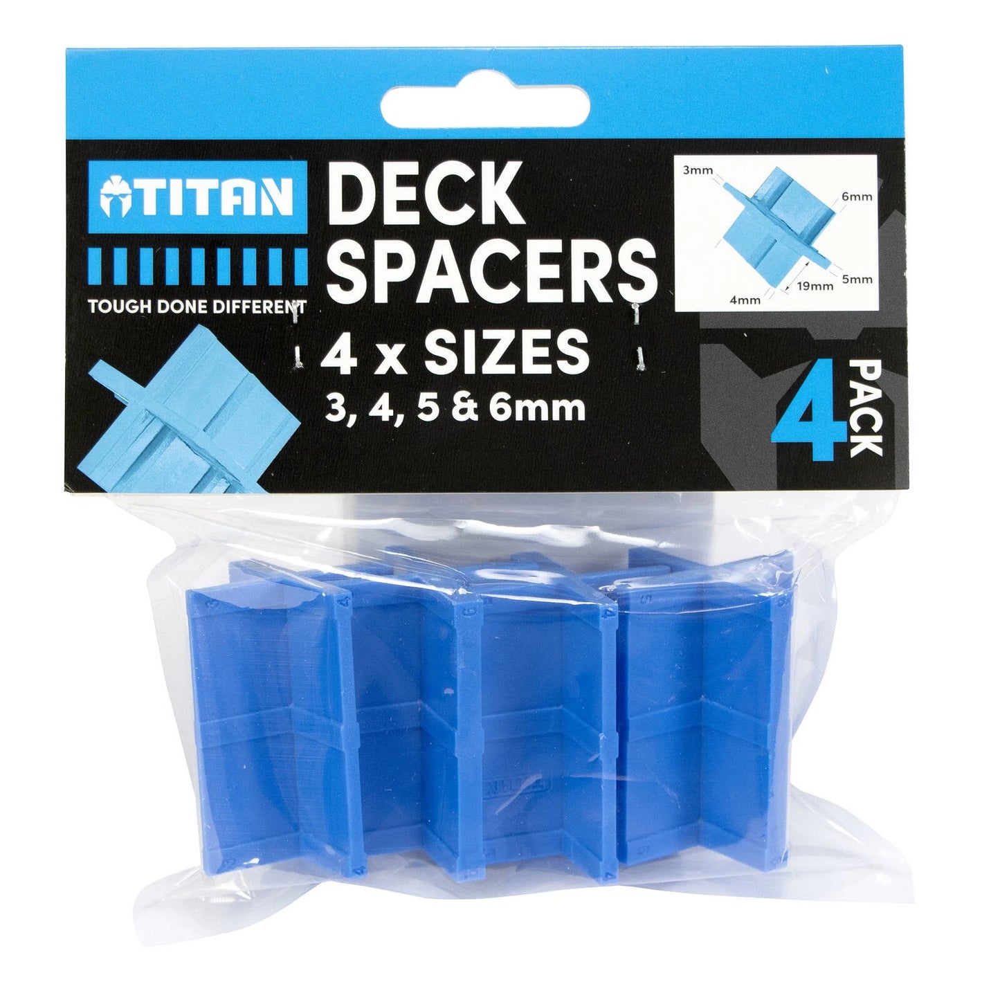 Titan Deck Spacers 4 Pack - Durable Plastic, Multiple Sizes, High Visibility