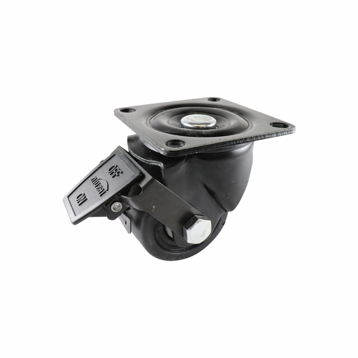 Easyroll 75mm 500kg Black Swivel Brake Nylon Machine Castor for Indoor Use