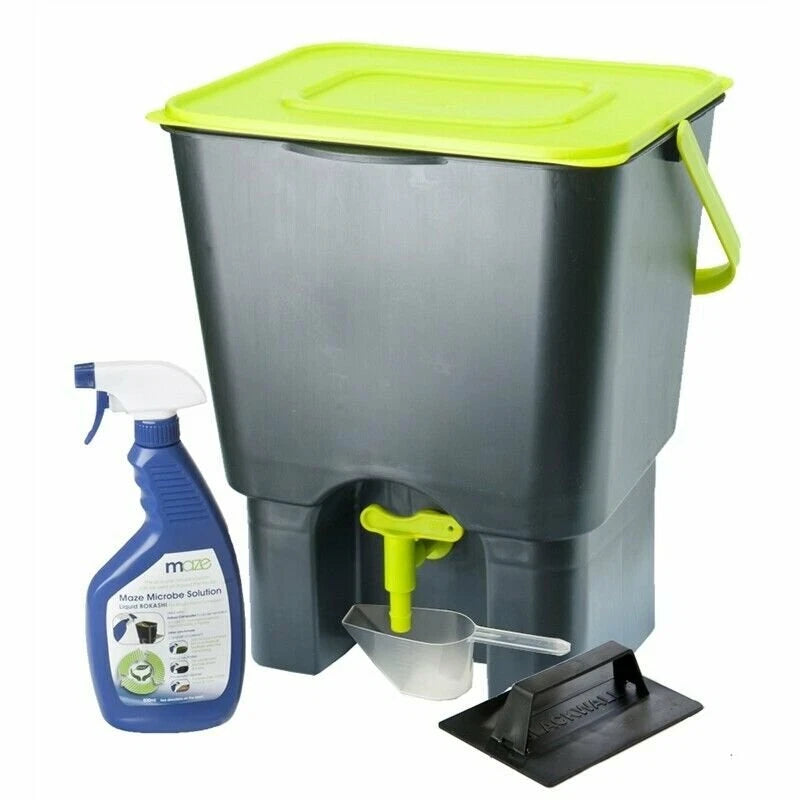 Maze 18L Bokashi Indoor Compost Bin - Compact, Odor-Free, Complete Starter Kit