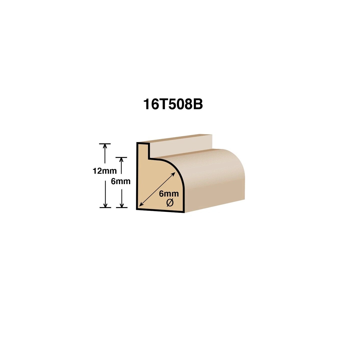 Ultra 6.4 x 6mm Tungsten Carbide Round Router Bit, Universal Fit, Economical Price