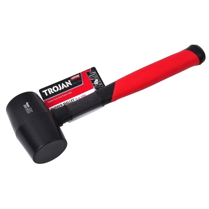 Trojan 16oz Black Fibreglass Rubber Mallet - Durable, Ergonomic, Lifetime Warranty