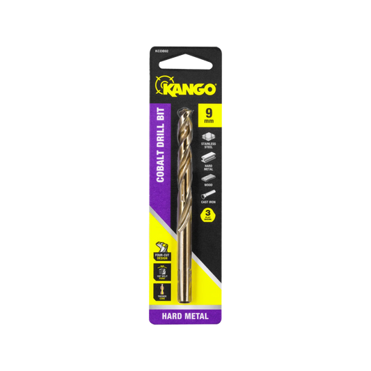 Kango 9mm Cobalt Drill Bit - Precision, Durable, Versatile for Metal, Wood, Plastic