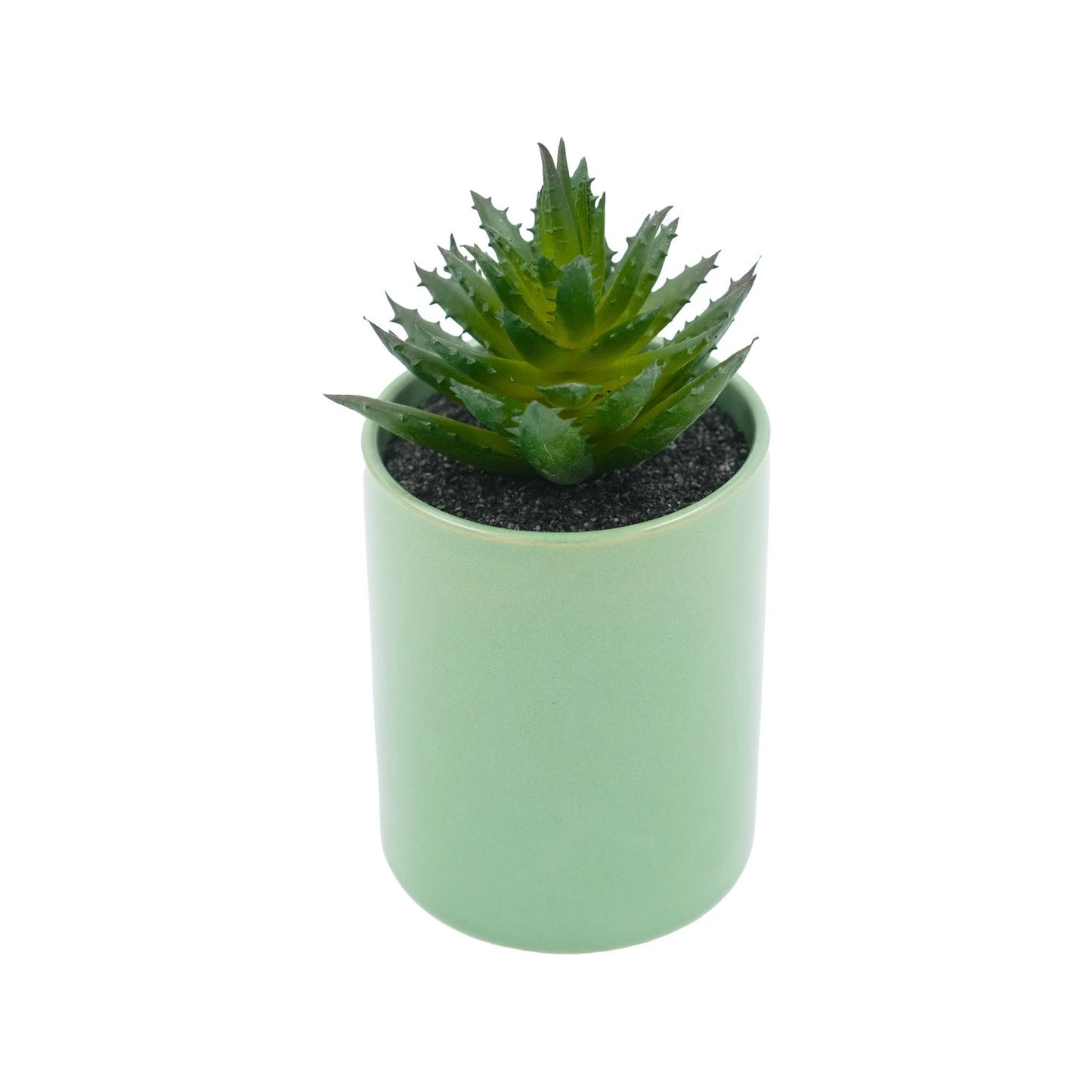 UN-REAL 15cm Green Artificial Succulent in Pastel Pot - Maintenance-Free Indoor Decor