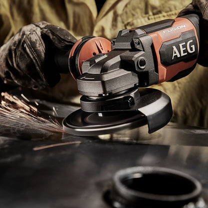AEG 18V Fusion Angle Grinder 125mm Brushless Motor, Tool-Free Guard, Safety Features