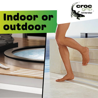 Croc Grip Clear Bathroom Tread Tape 5m x 25mm, Slip-Resistant, Water-Resistant, Vinyl