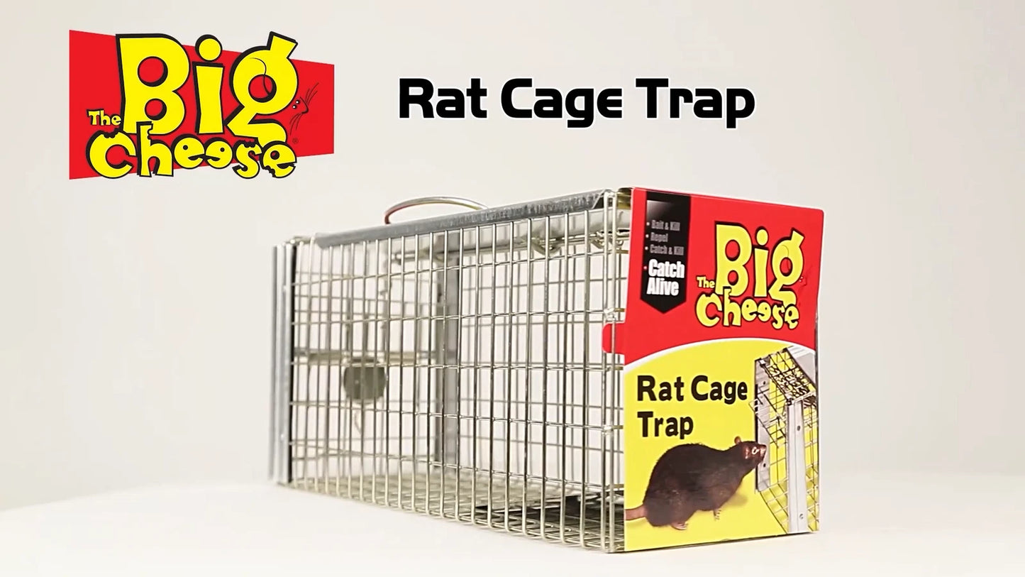 The Big Cheese Rat Cage Trap, Galvanised Steel, Indoor/Outdoor, Easy-Set, Safe Handling