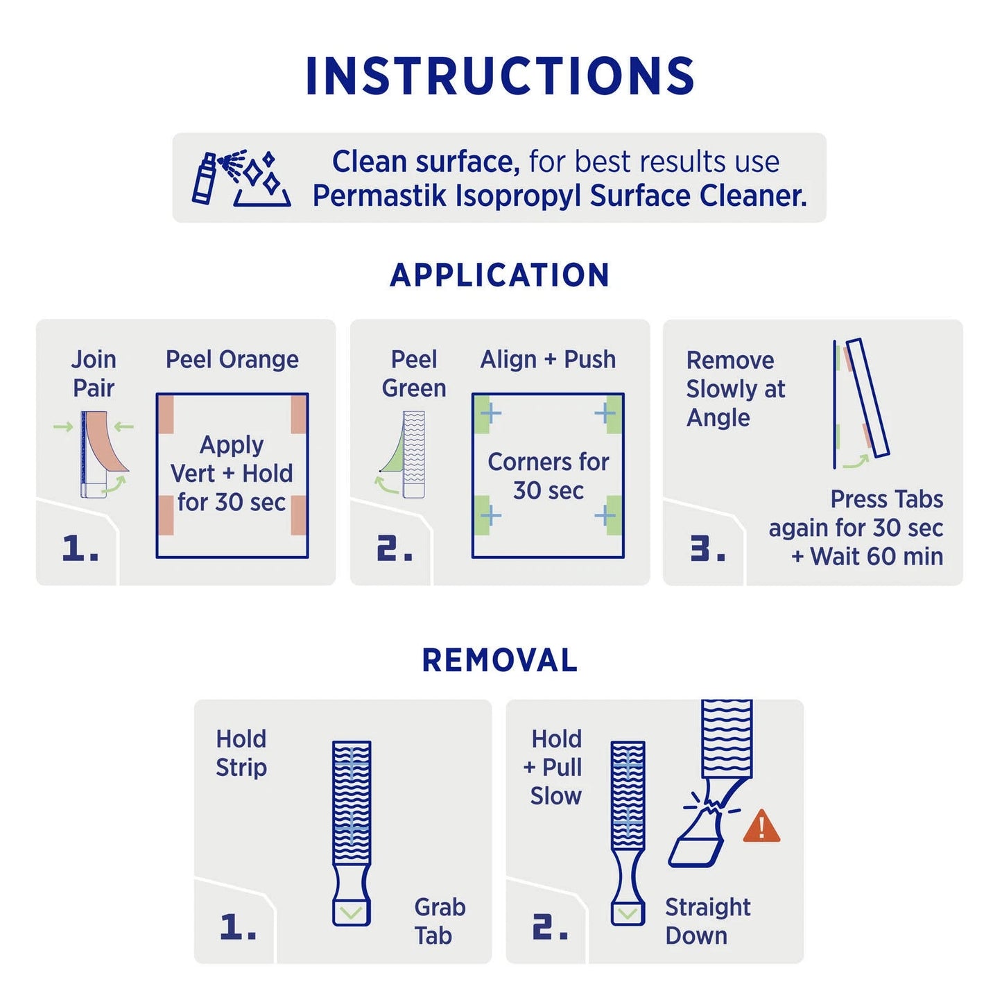 Permastik Thin Picture Strips - 30 Pairs, Supports 5kg, No Drilling, Easy Removal