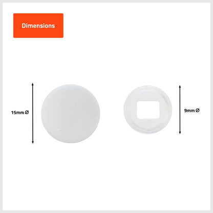 Taskmaster White Snap-On Screw Caps 12 Pack - Easy Install, Universal Fit, Elegant Finish