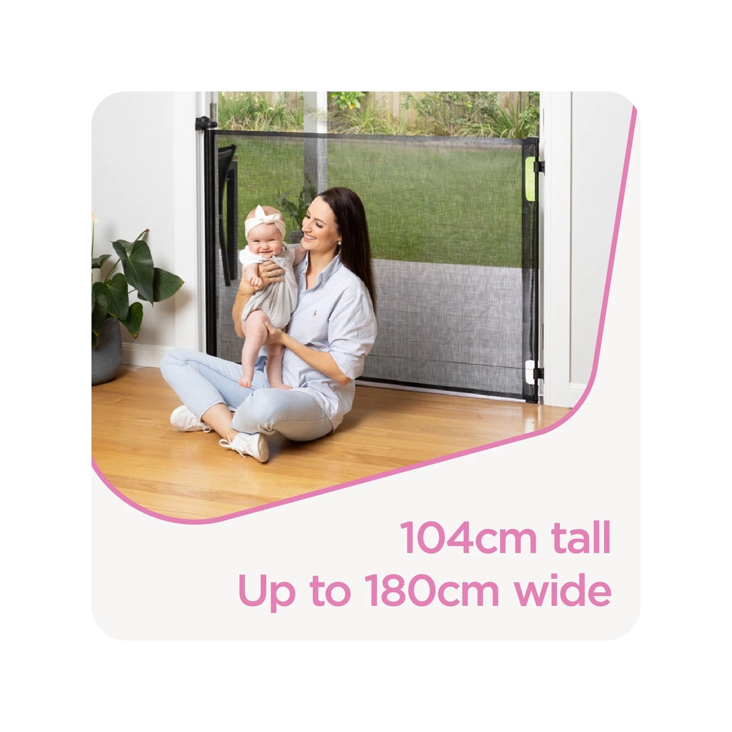 Perma Child Safety Black Retractable Baby Gate, Extra Wide & Tall, Indoor/Outdoor Use