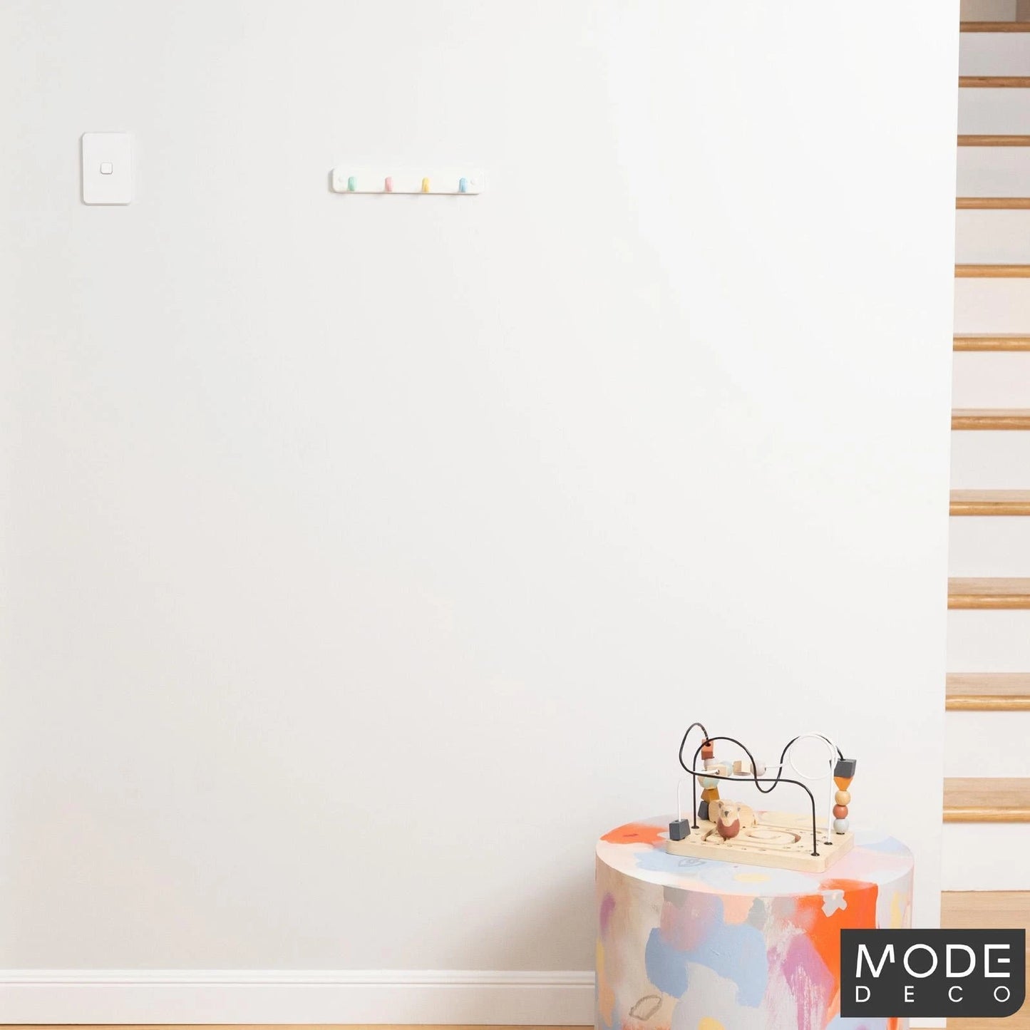 MODE 4 Pastel Hooks White Board Key Rack - Decorative, Durable, Easy Installation
