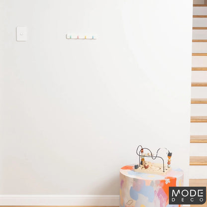 MODE 4 Pastel Hooks White Board Key Rack - Decorative, Durable, Easy Installation