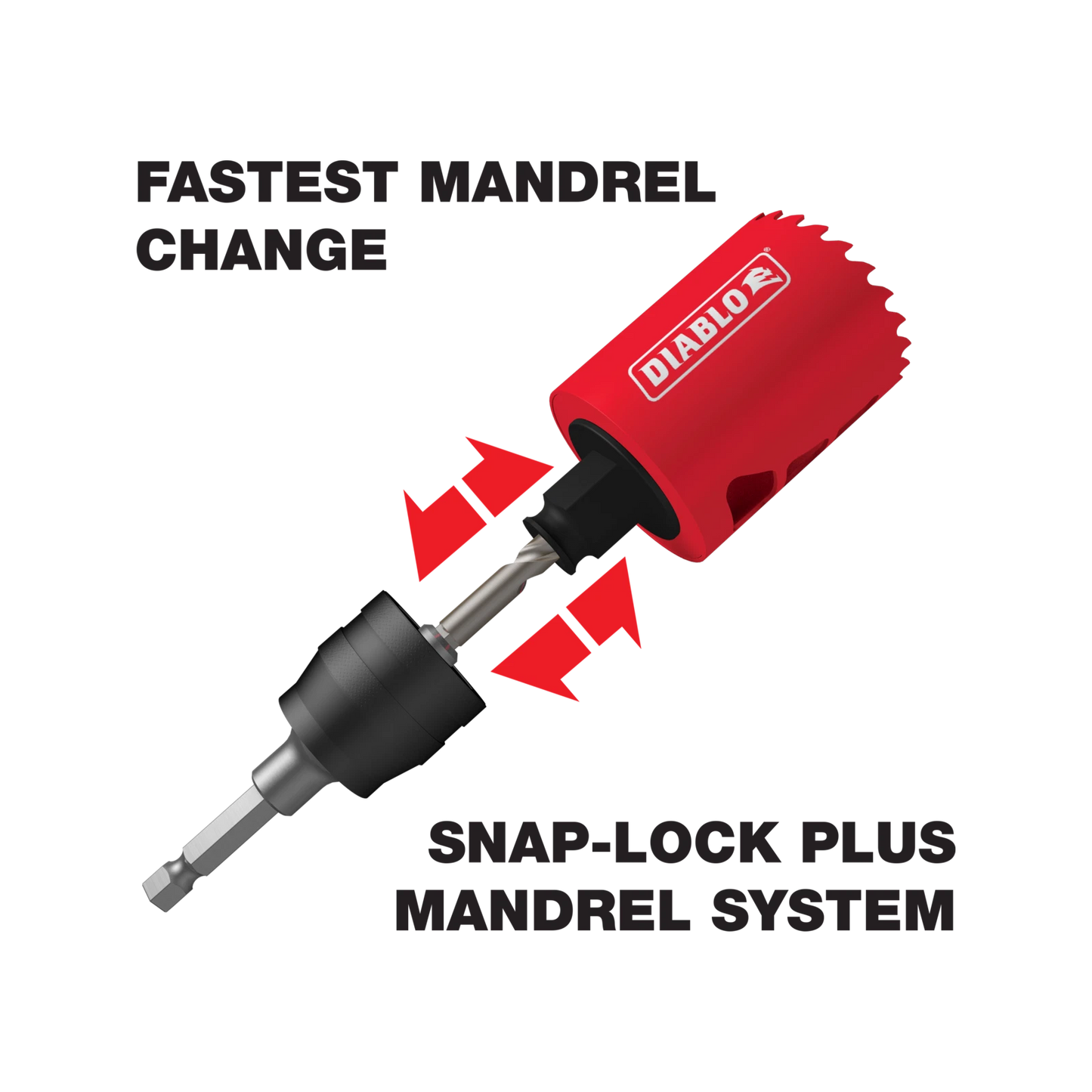 Diablo 3/8" Snap-Lock Plus Mandrel System, Deep Cutting, Quick Change, Universal Compatibility