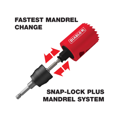 Diablo 3/8" Snap-Lock Plus Mandrel System, Deep Cutting, Quick Change, Universal Compatibility